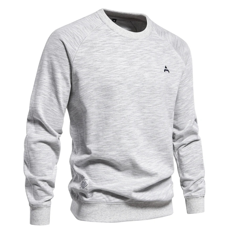 2024 New Spring Cotton Blend Sweatshirt for Men Casual Sport Design Round Neck Pullover Men