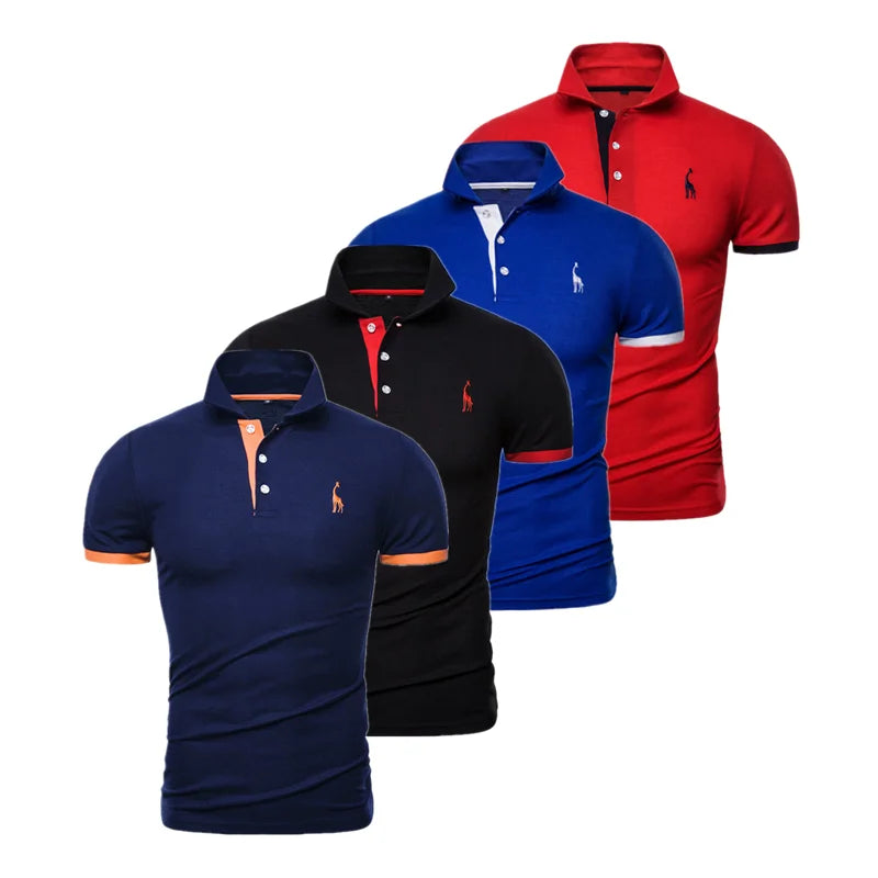 AIOPESON 4 Pcs Embroidery Polo Shirt Men Casual Business Social Short Sleeve Mens Shirts New Summer Quality Slim Fit Polos Men