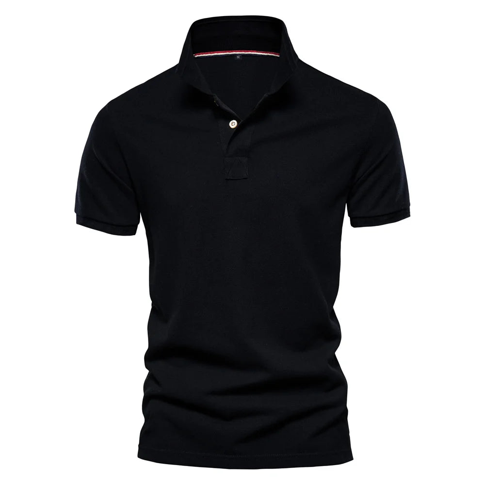 AIOPESON New Cotton Men's Polos Solid Color Classic Polo Shirt Men Short Sleeve Top Quality Casual Business Social Polo Men