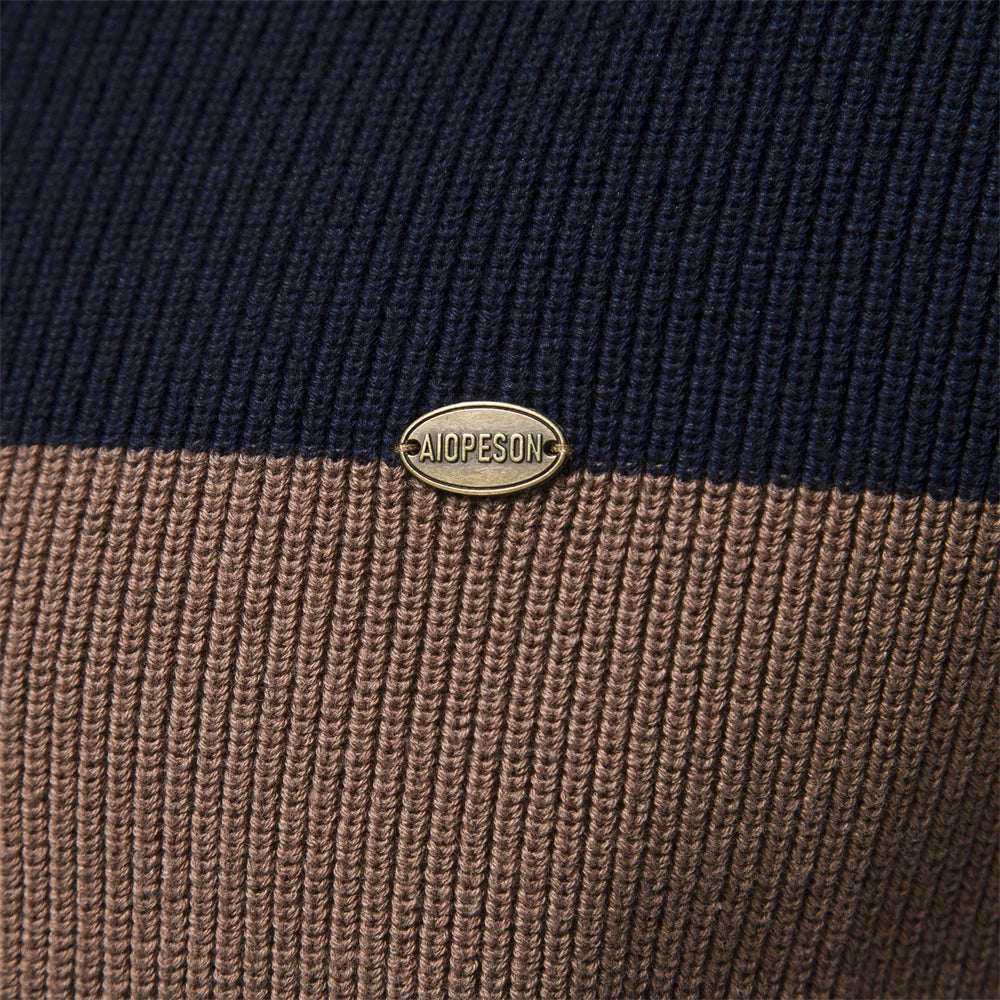 2023 New Autumn and Winter Patchwork Color Sweater for Men Zipper Cardigans for Men High Quality Youth Men Cotton Sweater