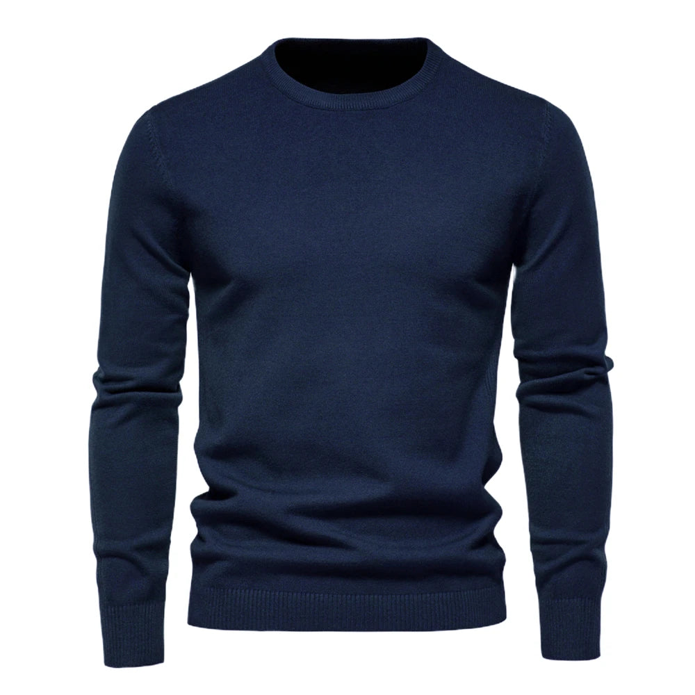 2021 New O-neck Pullover Men's Sweater Casual Solid Color Warm Sweater Men Winter Fashion Slim Mens Sweaters 11 Colors