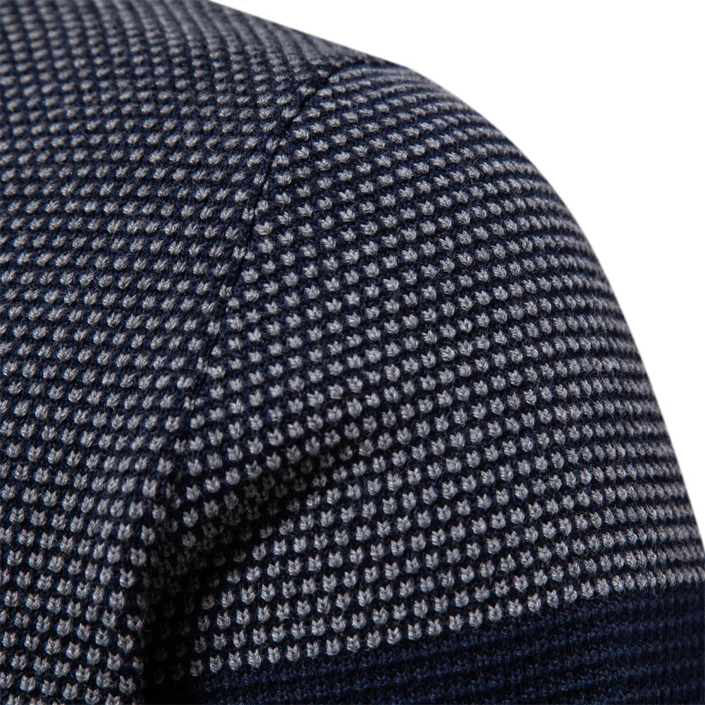 2023 New Autumn and Winter Patchwork Sweaters for Men High Quality Cotton Warm Pullover Casual Social Men Sweater