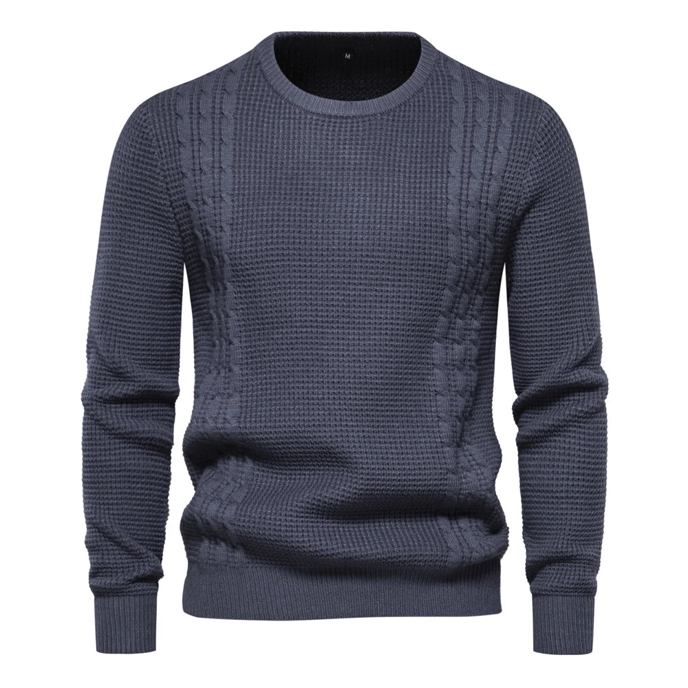 2023 New Warm Men's Pullovers Sweater for Fall and Winter with Solid Color and Soft Material Casual Classic Sweater Men