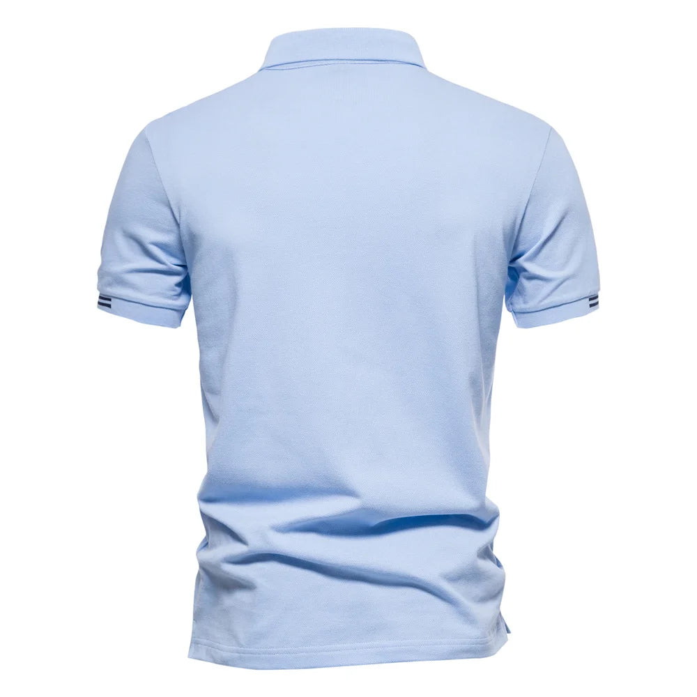 AIOPEON Brand 100% Cotton Men's Polo Shirts Casual Solid Color Short Sleeve Polo Shirts for Men New Summer Desinger Clothing Men