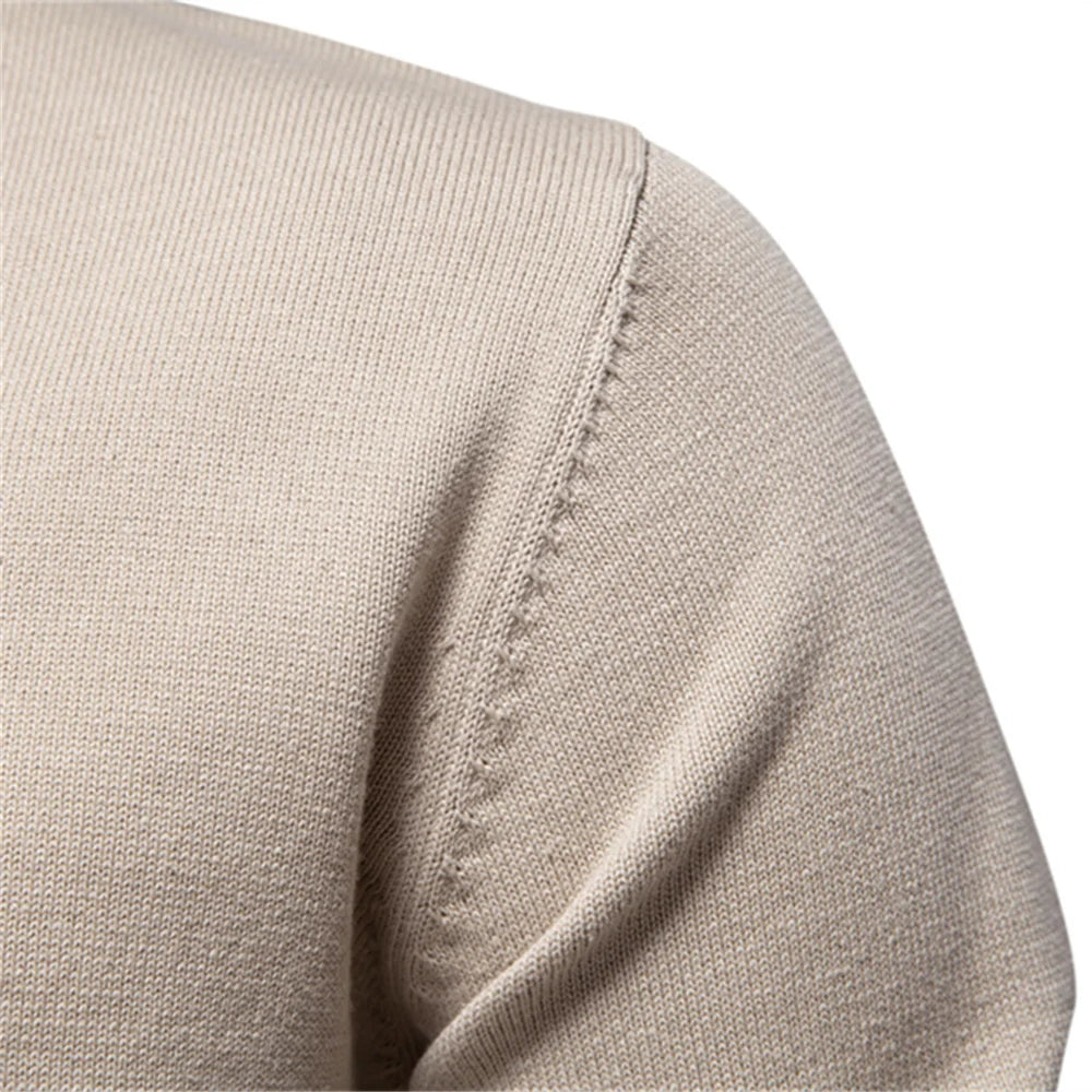 AIOPESON Mens V-neck Solid Cotton Pullover Sweaters Long Sleeve Casual Social Knitted Sweaters for Men