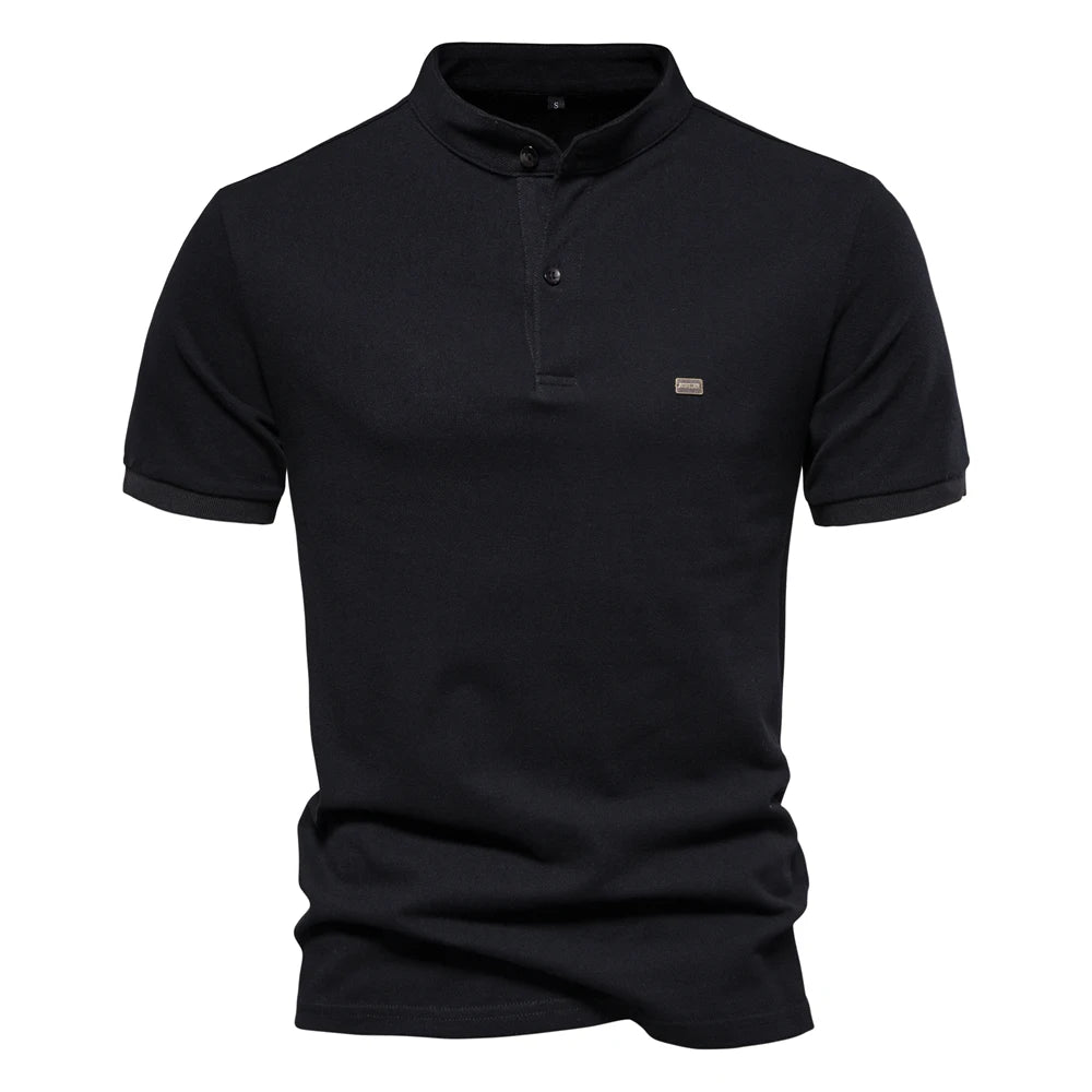 AIOPESON New Cotton Men's Polos Solid Color Classic Polo Shirt Men Short Sleeve Top Quality Casual Business Social Polo Men