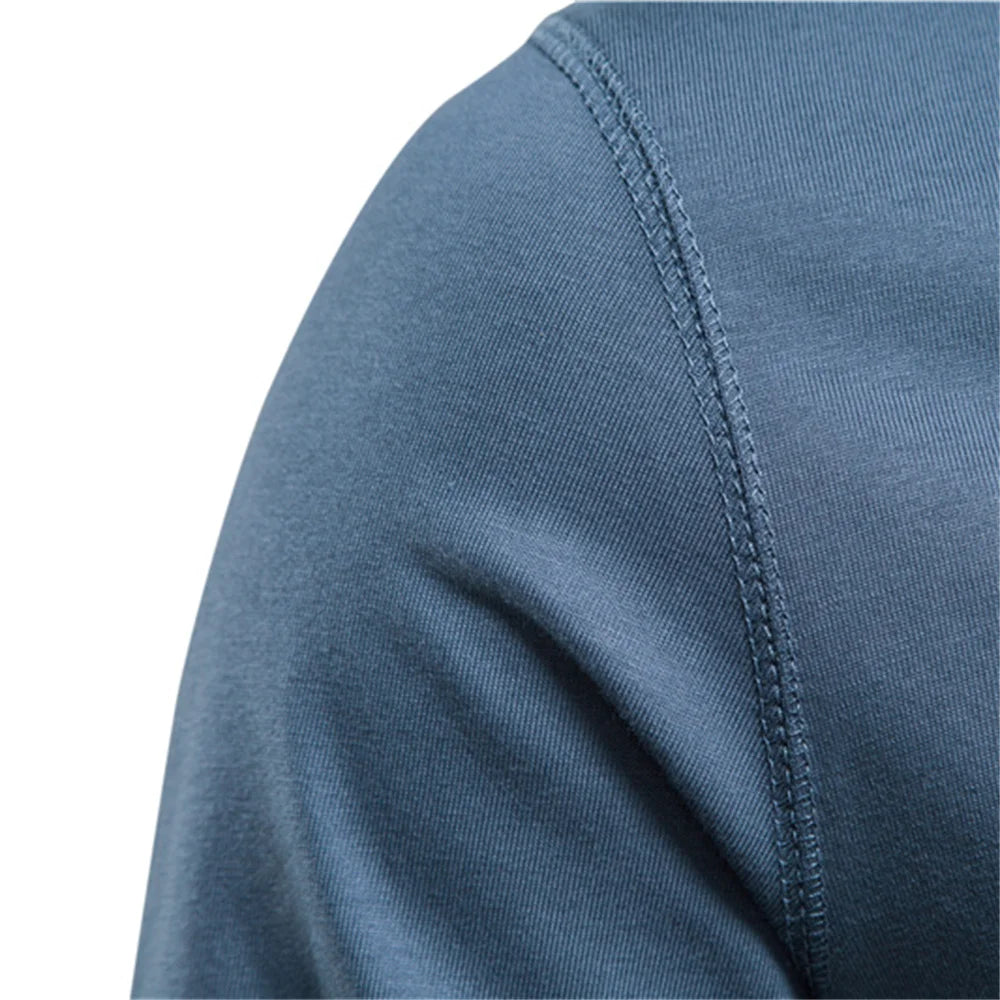 AIOPESON Henley Collar T Shirt Men Casual Solid Color Long Sleeve T Shirt for Men Autumn High Quality 100% Cotton Mens T Shirts