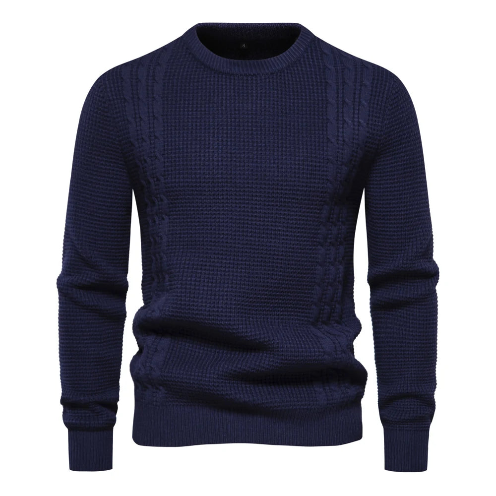 2023 New Warm Men's Pullovers Sweater for Fall and Winter with Solid Color and Soft Material Casual Classic Sweater Men