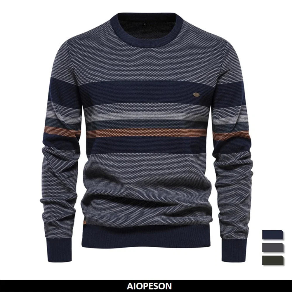 2023 New Autumn and Winter Patchwork Sweaters for Men High Quality Cotton Warm Pullover Casual Social Men Sweater