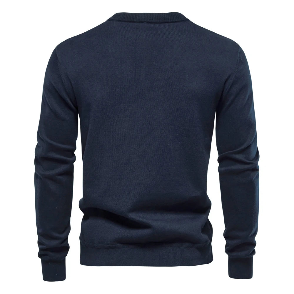 AIOPESON 2024 New Autumn Cotton Cardigan Sweater Men Casual Single Breasted Solid Color High Quality Cotton Sweater Men
