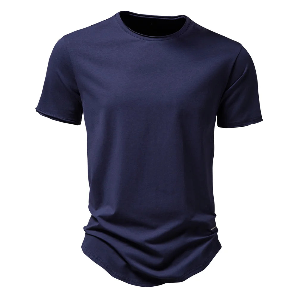 AIOPESON 100% Cotton Men's T-shirt O-neck Casual Soft Fashion Solid Color T-shirt for Men New Summer Short Sleeve Tops Tees Men
