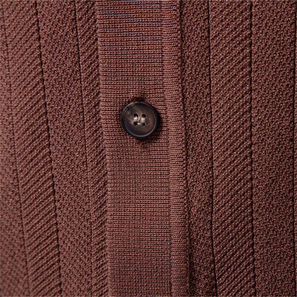 Summer Business Polo Shirts Button Design Ice Silk Solid Color Short Sleeve Cool Touch Breathable Daily Wear Polo Shirt For Men