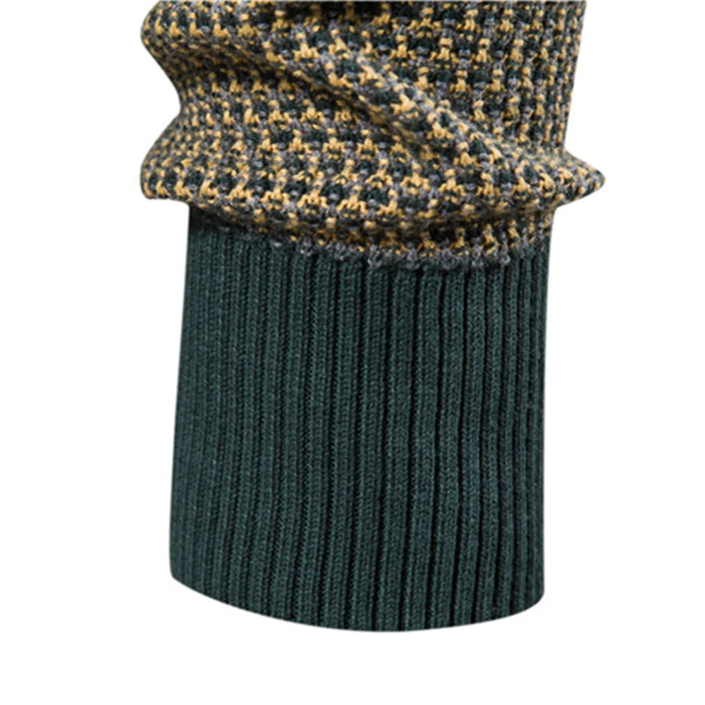 AIOPESON Cotton Spliced Pullovers Sweater Men Casual Warm O-neck Quality Mens Knitted Sweater Winter Fashion Sweaters for Men