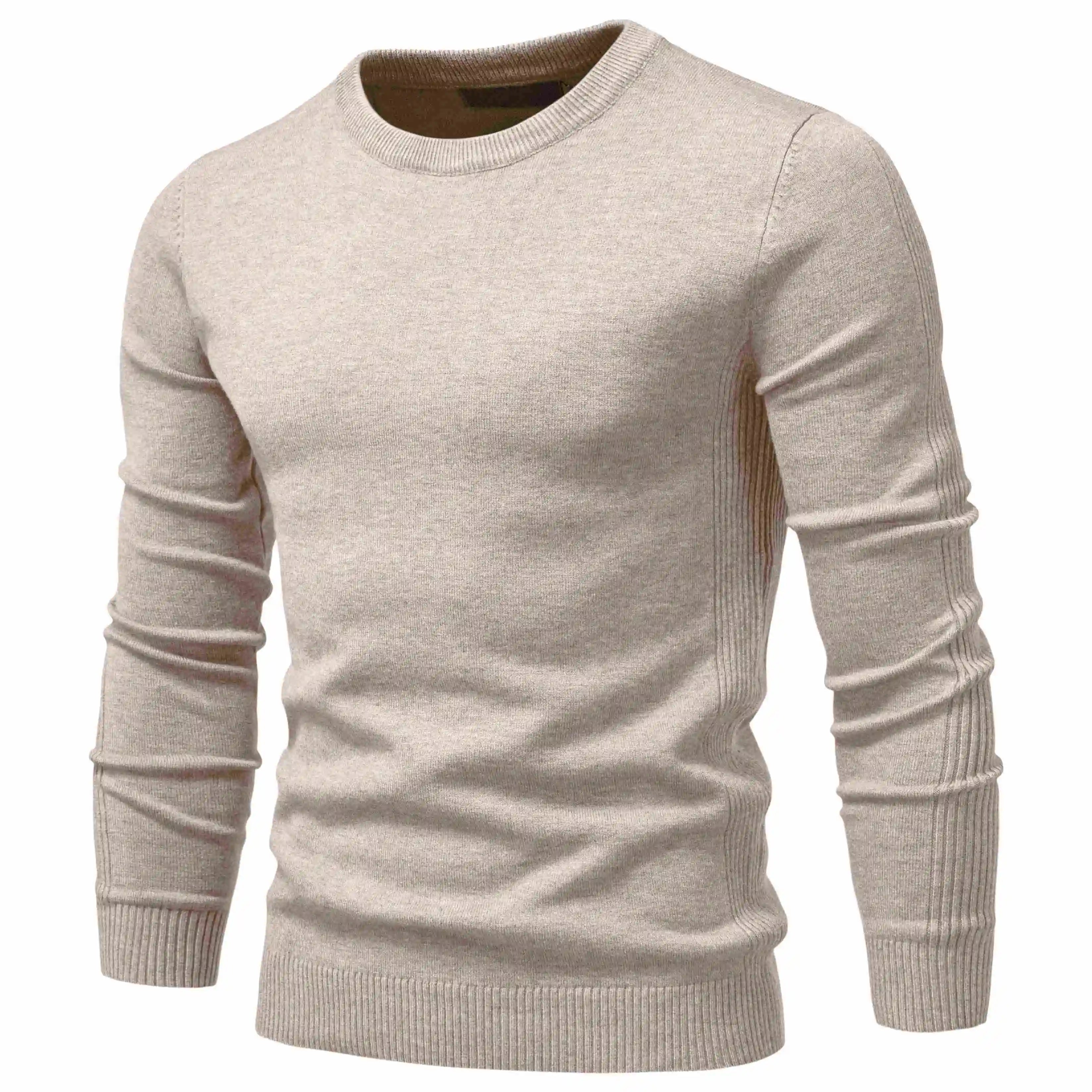 2021 New Winter Thickness Pullover Men O-neck Solid Color Long Sleeve Warm Slim Sweaters Men Men's Sweater Pull Male Clothing