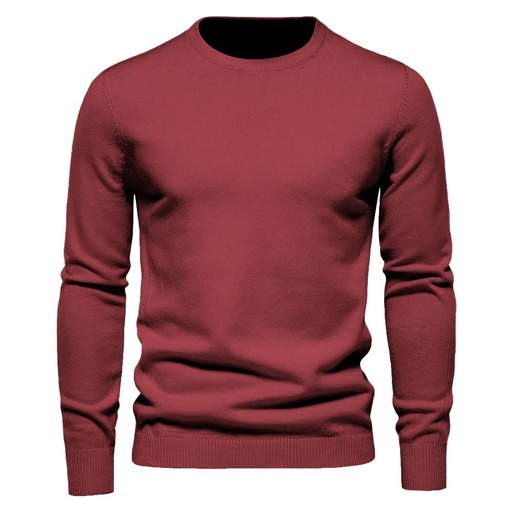 2021 New O-neck Pullover Men's Sweater Casual Solid Color Warm Sweater Men Winter Fashion Slim Mens Sweaters 11 Colors