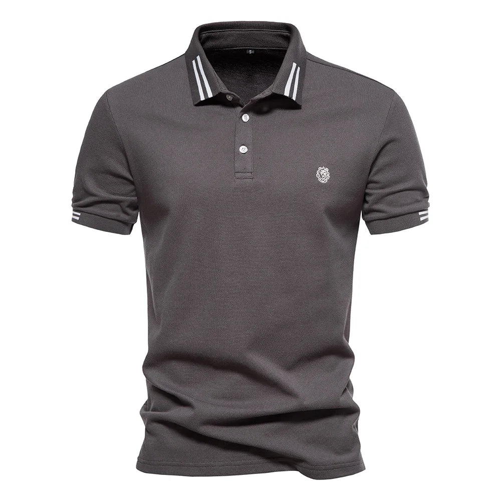 AIOPESON New Cotton Men's Polos Solid Color Classic Polo Shirt Men Short Sleeve Top Quality Casual Business Social Polo Men