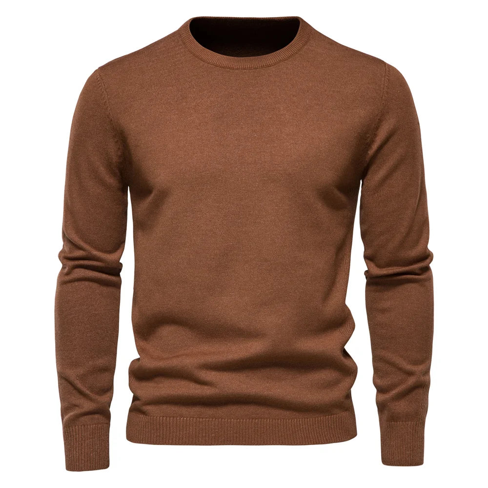 2021 New O-neck Pullover Men's Sweater Casual Solid Color Warm Sweater Men Winter Fashion Slim Mens Sweaters 11 Colors