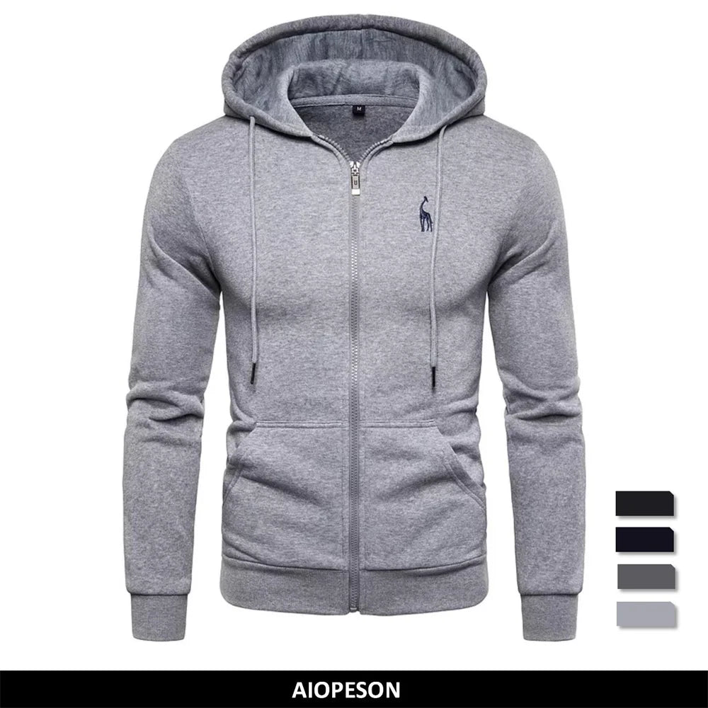 2021 New Autumn Winter Cotton Hoodied Mens Sweatshirts Solid Hoody Fleece Thick Hoodies Men Sportswear Zipper Sweatshirts Men