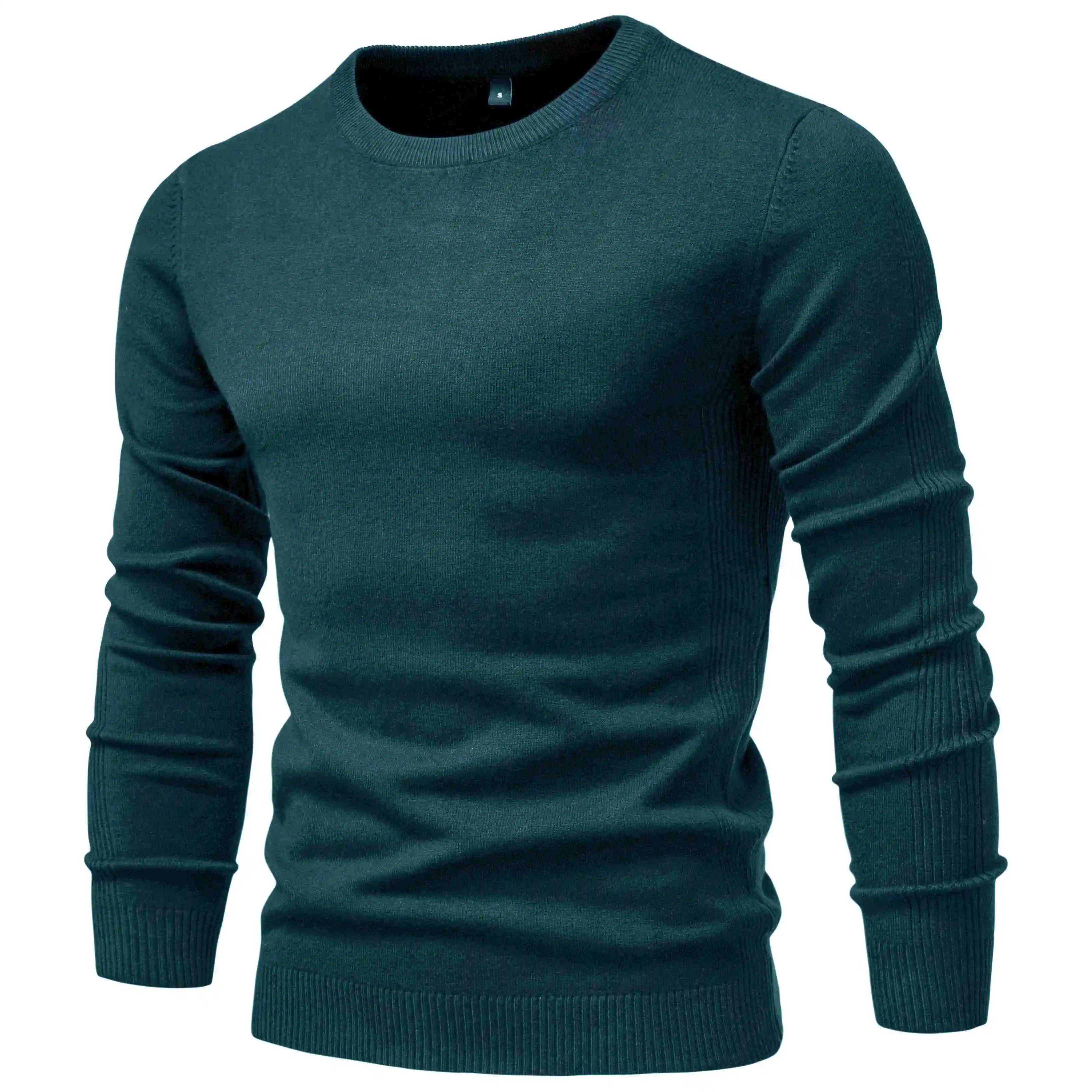 2021 New Winter Thickness Pullover Men O-neck Solid Color Long Sleeve Warm Slim Sweaters Men Men's Sweater Pull Male Clothing