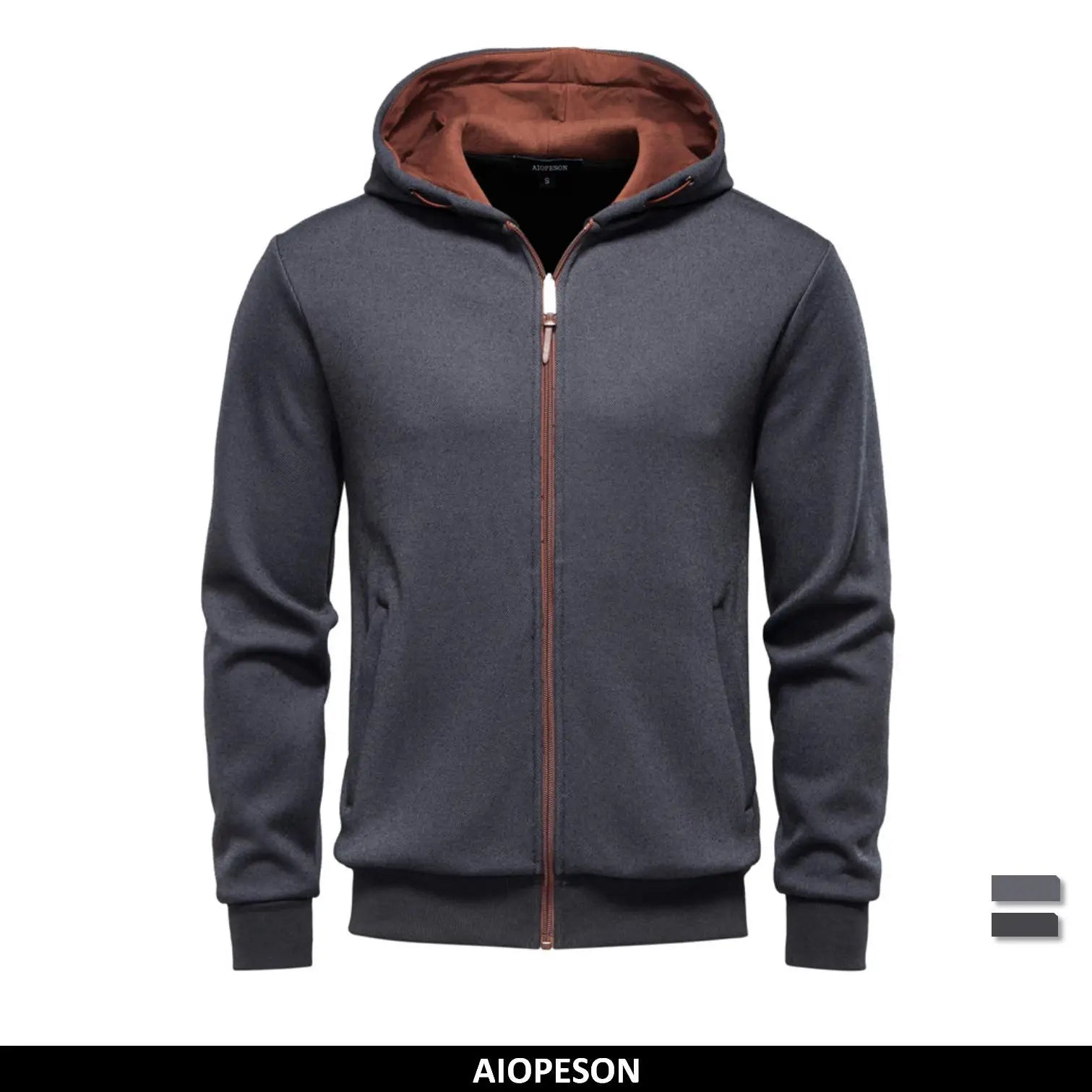 AIOPESON Y2K Zip Up Hoodie Men Solid Color Winter Warm Retro Streetwear Minimalist Design Sportswear Zipper Hooded Sweatshirts
