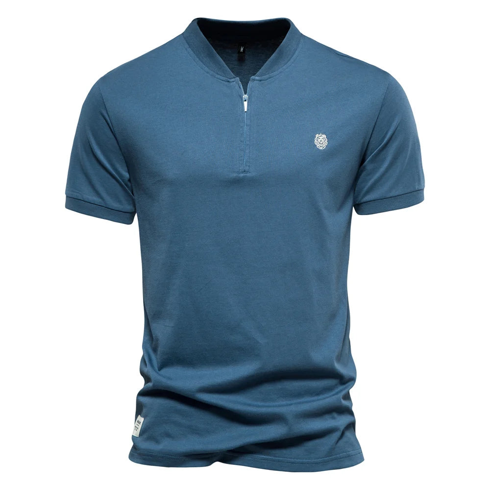 AIOPESON 100% Cotton Embroidery Men's Polo Shirts Solid Color Short Sleeve Polo Shirts for Men New Summer Brand Social Polos Men