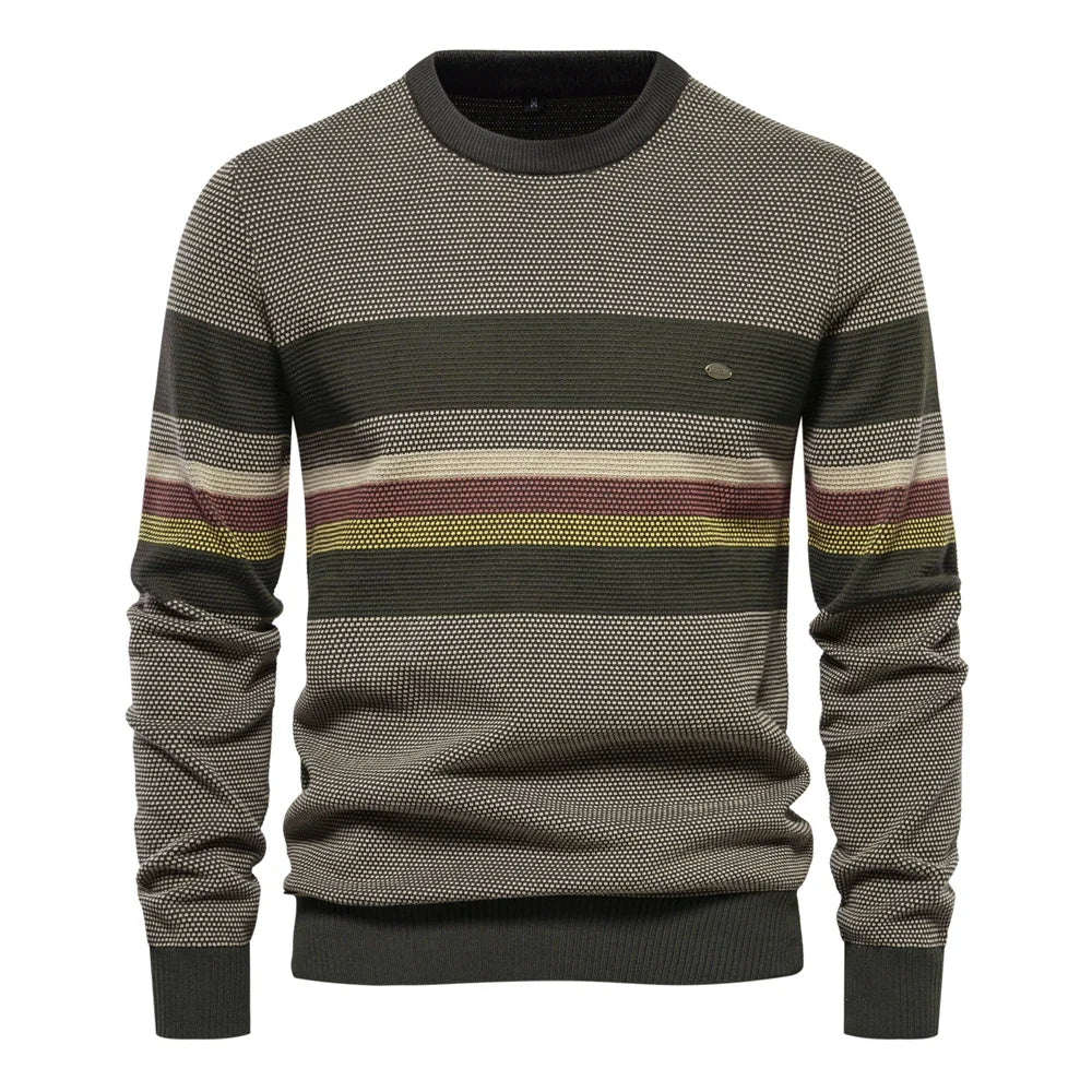 2023 New Autumn and Winter Patchwork Sweaters for Men High Quality Cotton Warm Pullover Casual Social Men Sweater