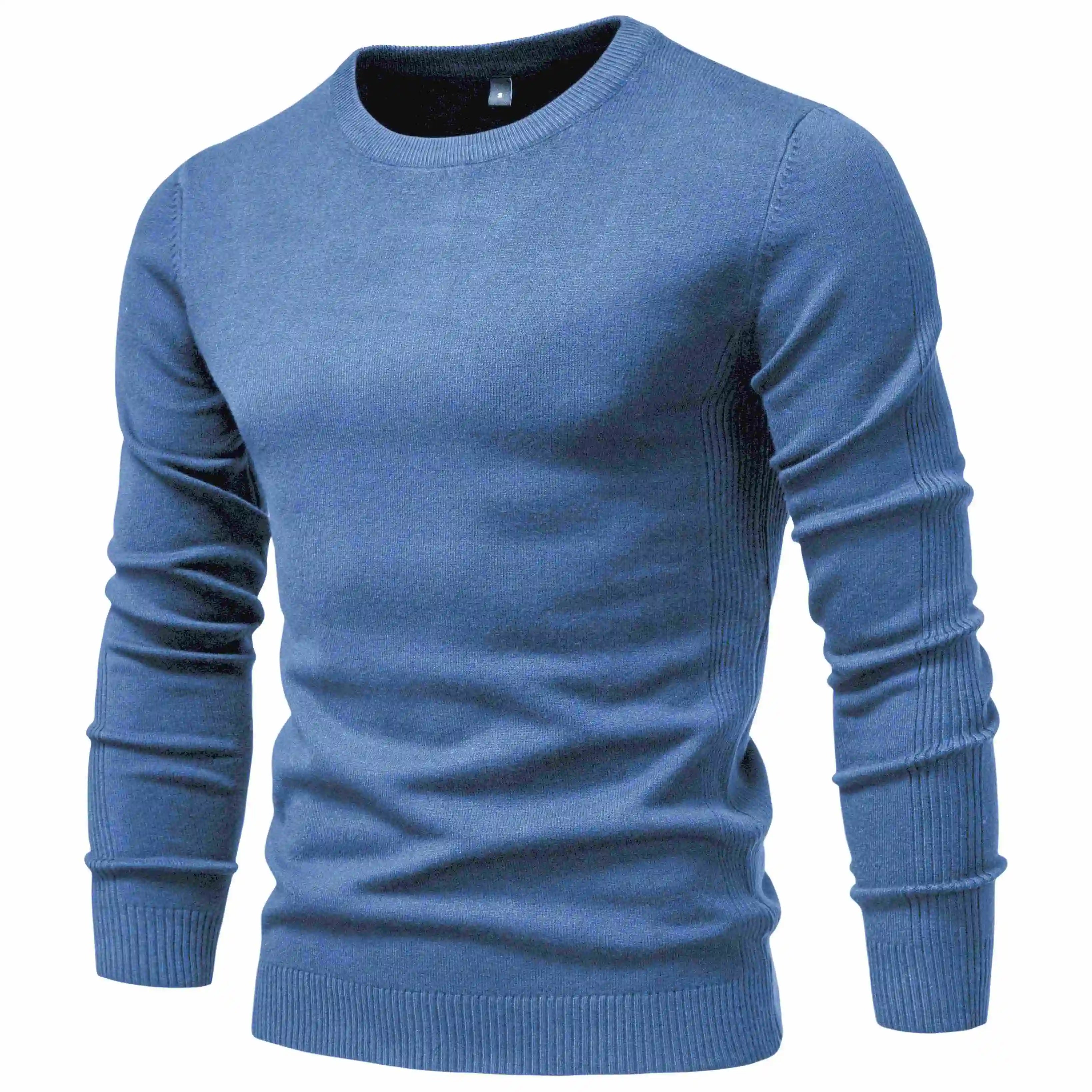 2021 New Winter Thickness Pullover Men O-neck Solid Color Long Sleeve Warm Slim Sweaters Men Men's Sweater Pull Male Clothing