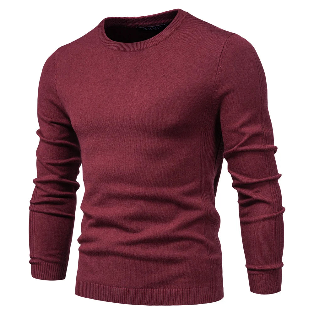 2021 New Winter Thickness Pullover Men O-neck Solid Color Long Sleeve Warm Slim Sweaters Men Men's Sweater Pull Male Clothing