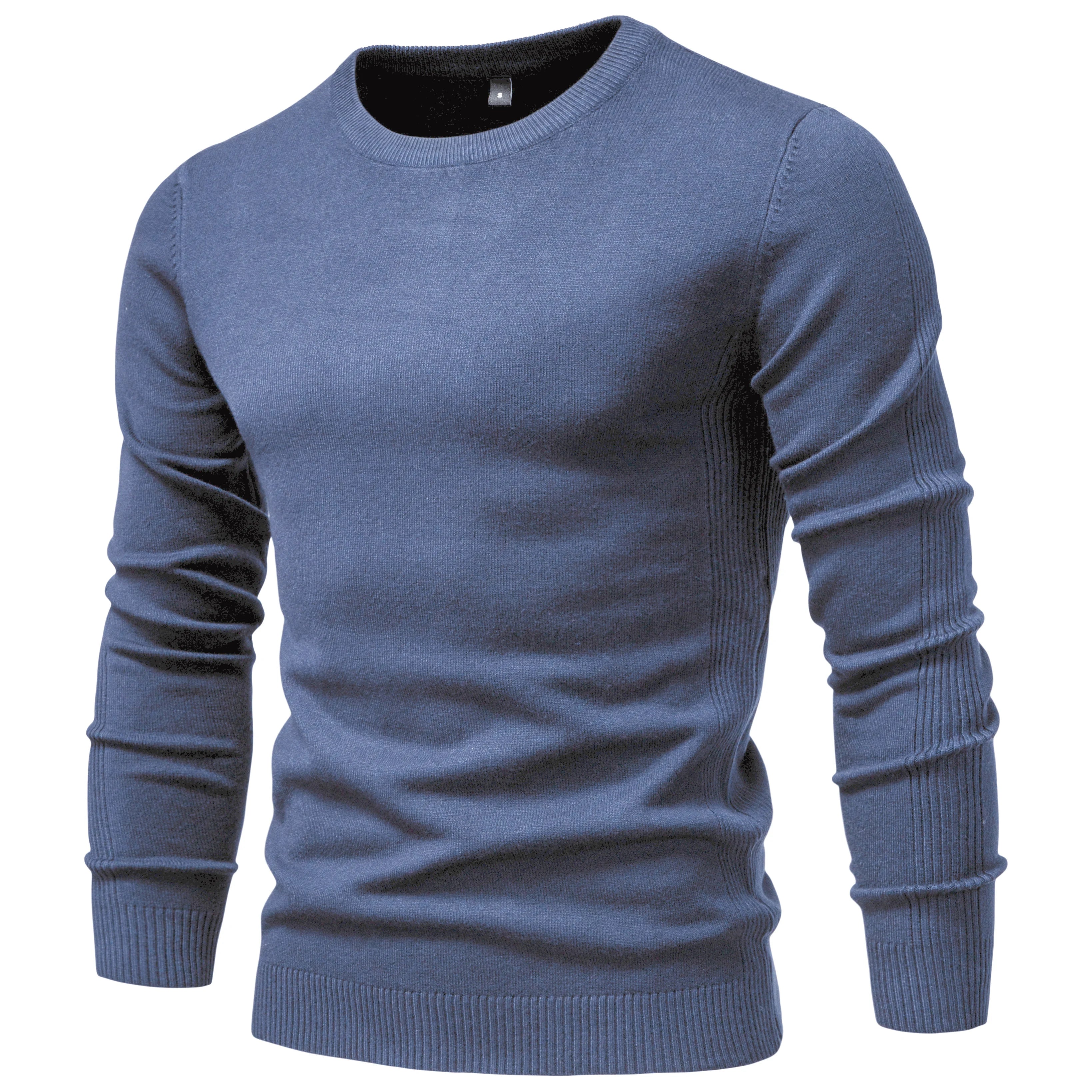2021 New O-neck Pullover Men's Sweater Casual Solid Color Warm Sweater Men Winter Fashion Slim Mens Sweaters 11 Colors