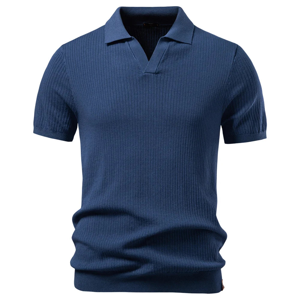 AIOPESON Old Money Polo Shirt Men's Solid Color Classic Breathable Elegant Casual Luxury Polo Shirts for Men