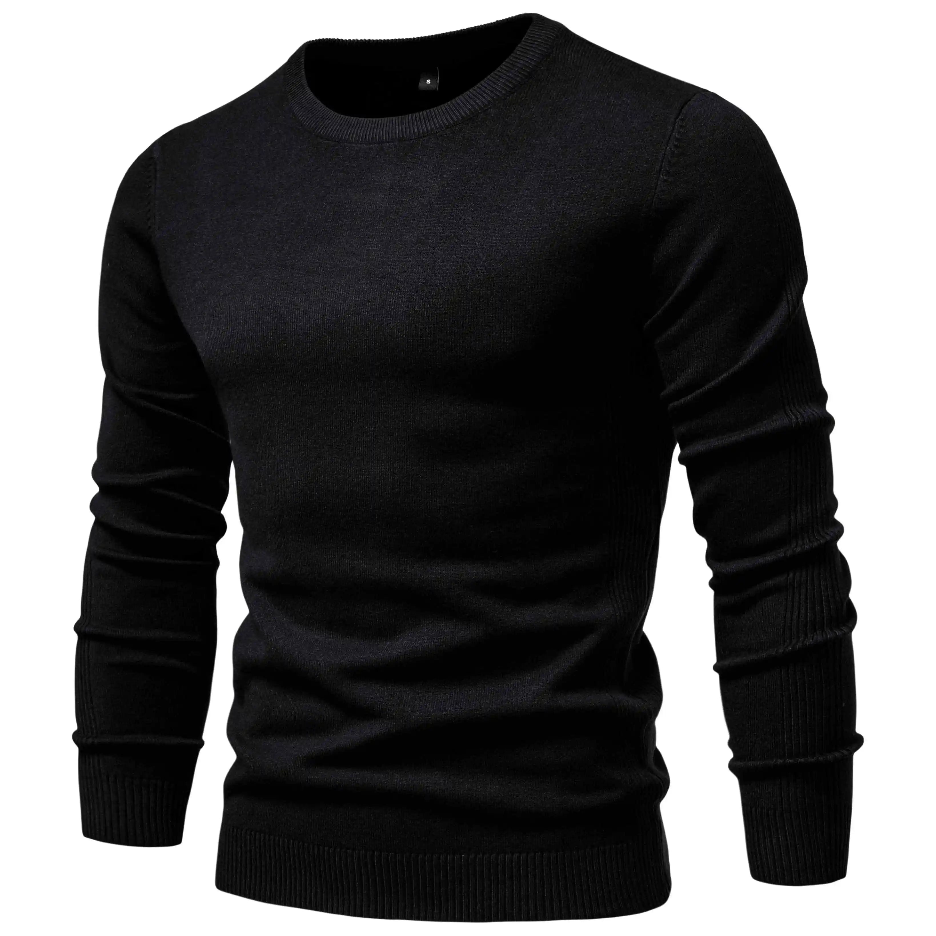 2021 New Winter Thickness Pullover Men O-neck Solid Color Long Sleeve Warm Slim Sweaters Men Men's Sweater Pull Male Clothing