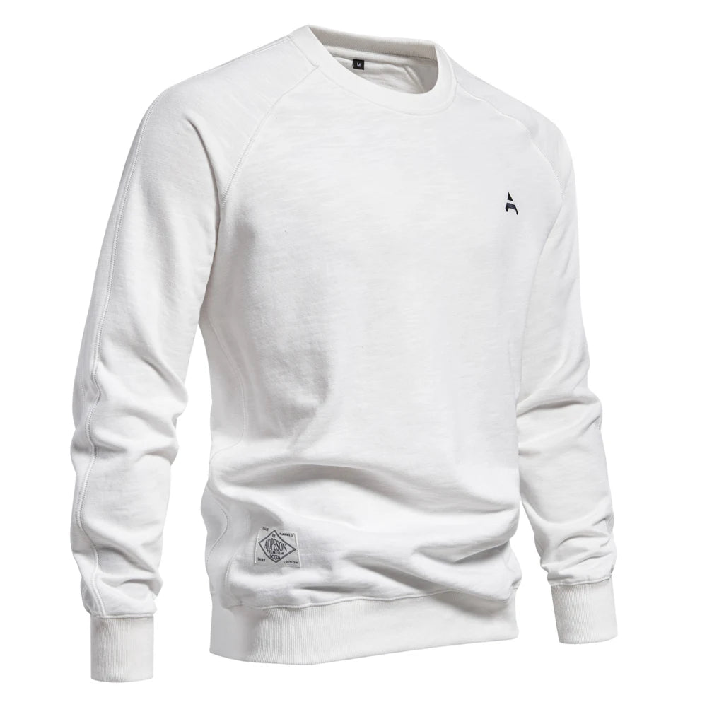 2024 New Spring Cotton Blend Sweatshirt for Men Casual Sport Design Round Neck Pullover Men
