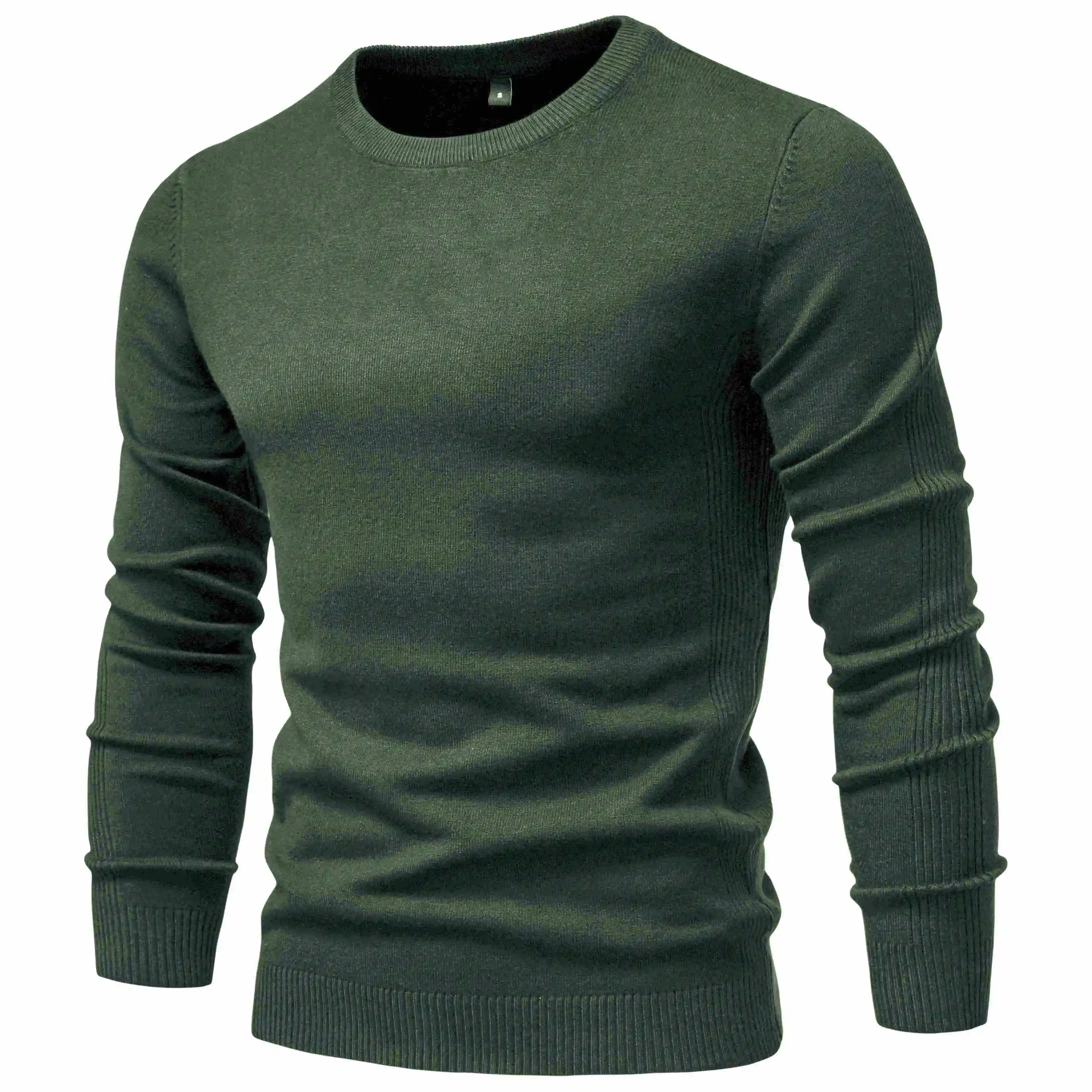 2021 New Winter Thickness Pullover Men O-neck Solid Color Long Sleeve Warm Slim Sweaters Men Men's Sweater Pull Male Clothing
